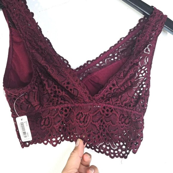 NWT Altar'd State Red Burgundy Eyelet Lace Bralette - Picture 3 of 7